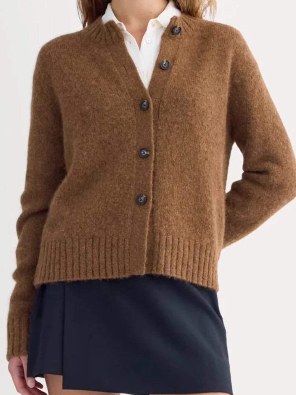 Everlane Toffee Brown The Crew Cardigan in Alpaca Wool Size XS NWT New With Tags